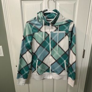 Empyre Teal Plaid Tech Fleece Hoodie